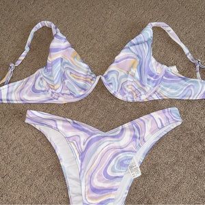 Hollister purple patterned bikini